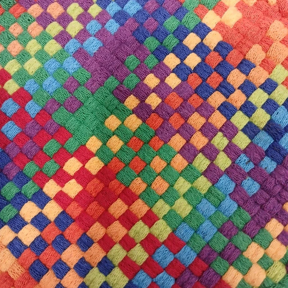 Handmade  Loop Loom‎ Woven Pot Holder Trivet Bright Multicolored Set Cottagecore